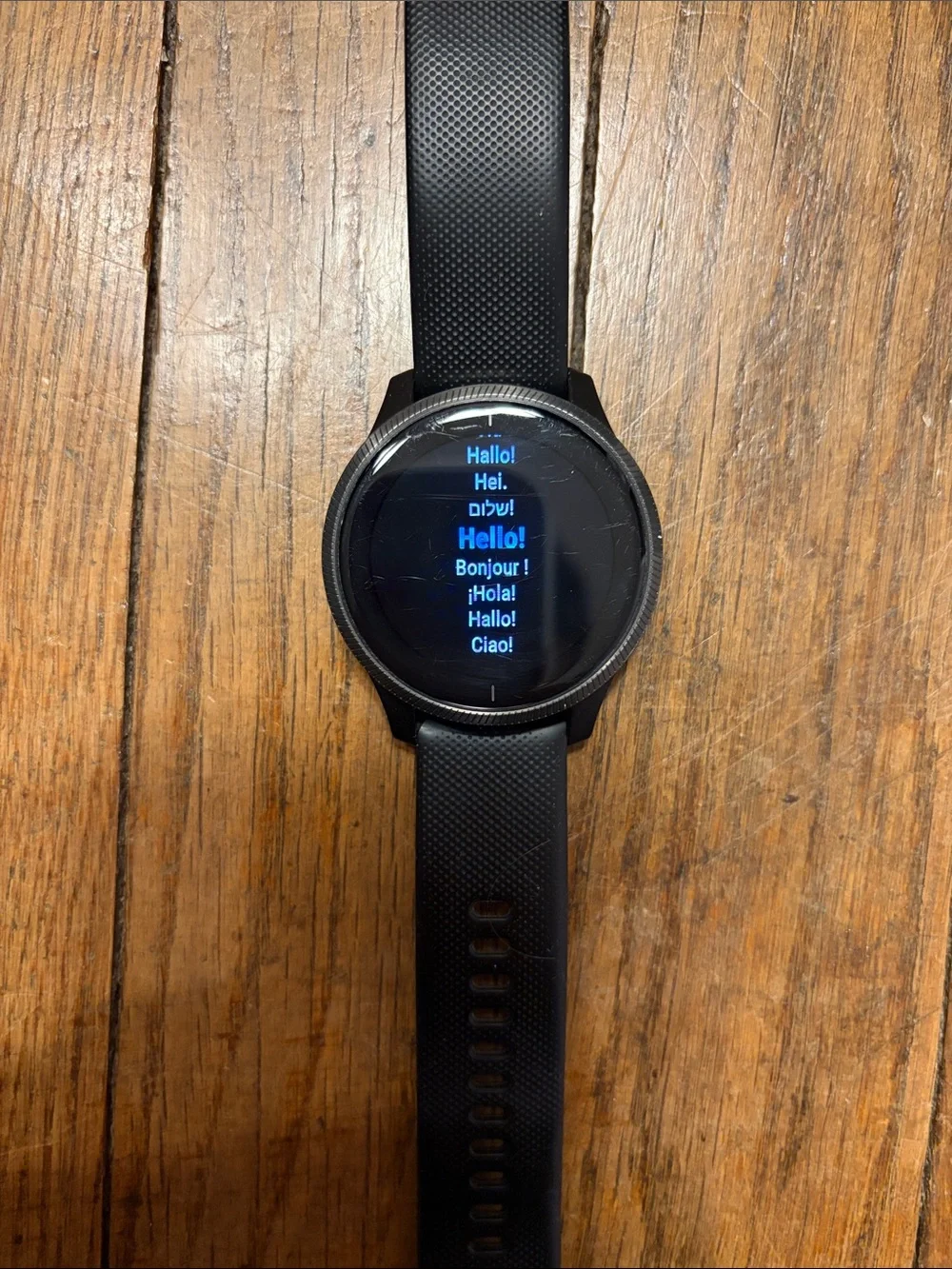 Garmin Venu 2 Black Round GPS Smartwatch with Textured Silicone Band and Charger